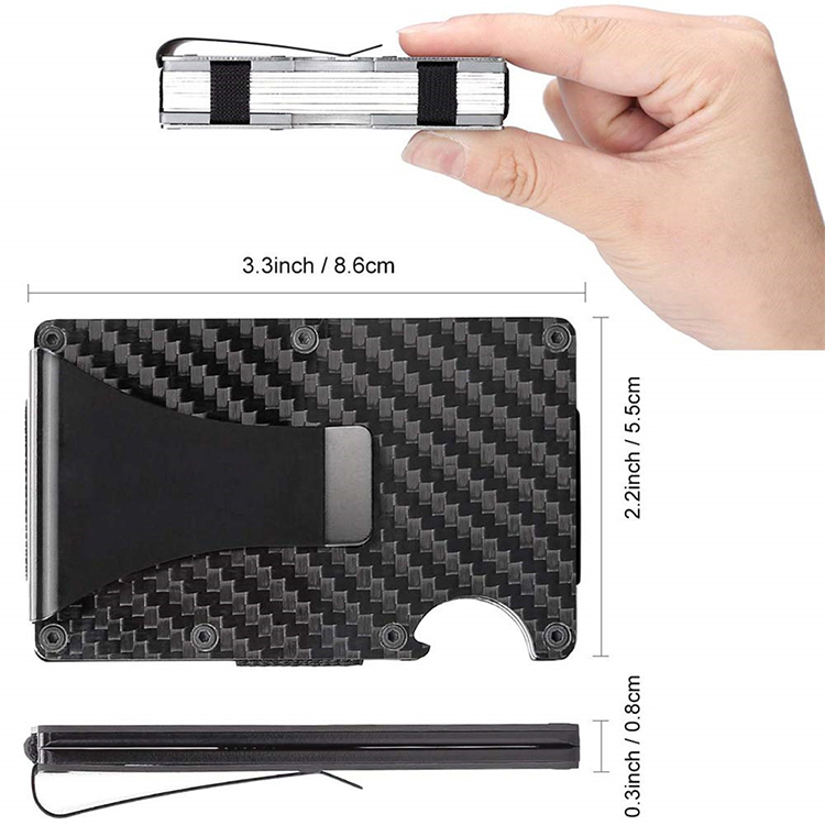 RFID Blocking Bank Credit Card Holder Case Metal Slim Travel Wallet Money Clip