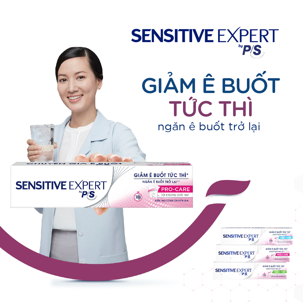 Combo 3 Kem Đánh Răng P/S Sensitive Expert Giảm Ê Buốt Trắng Răng (100g/tuýp)