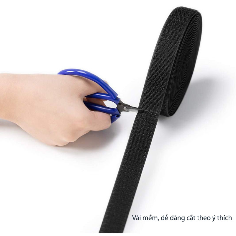 Miếng dán xé không keo, băng dính gai nhám Velcro tape, bản 2.5cm