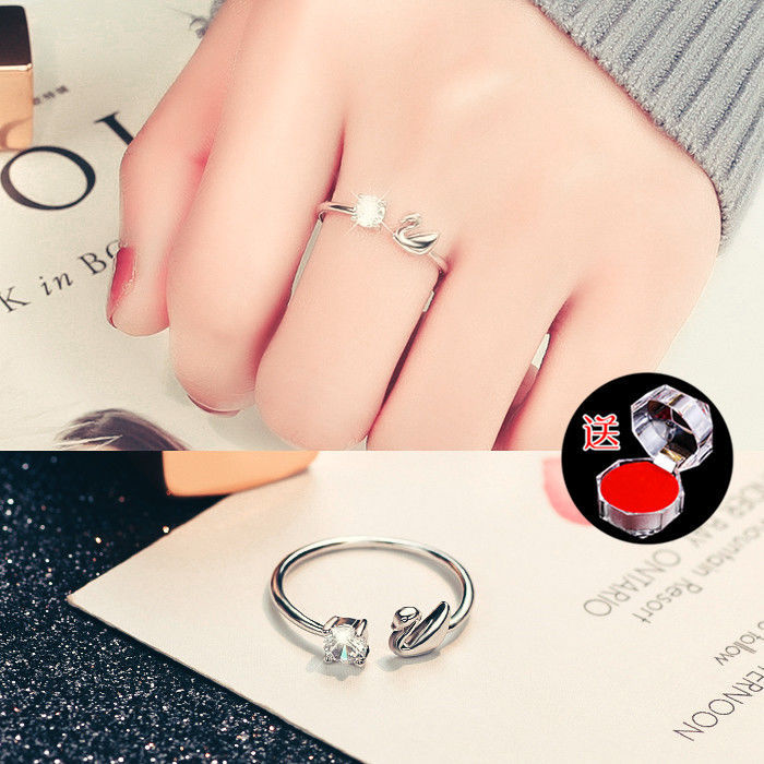 Nhẫn nữ thiên nga đính đá nhỏ xinh NN09
