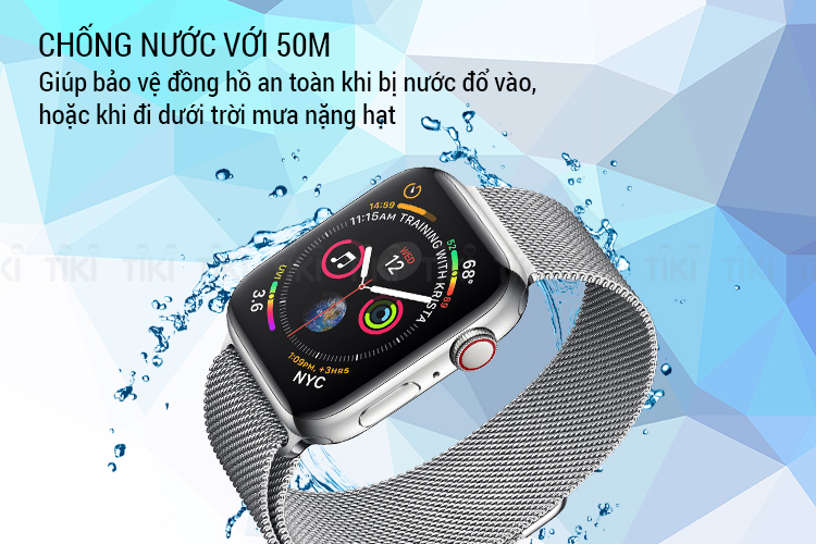 Đồng Hồ Thông Minh Apple Watch Series 4 GPS + Cellular 44mm, Stainless Steel - Milanese Loop