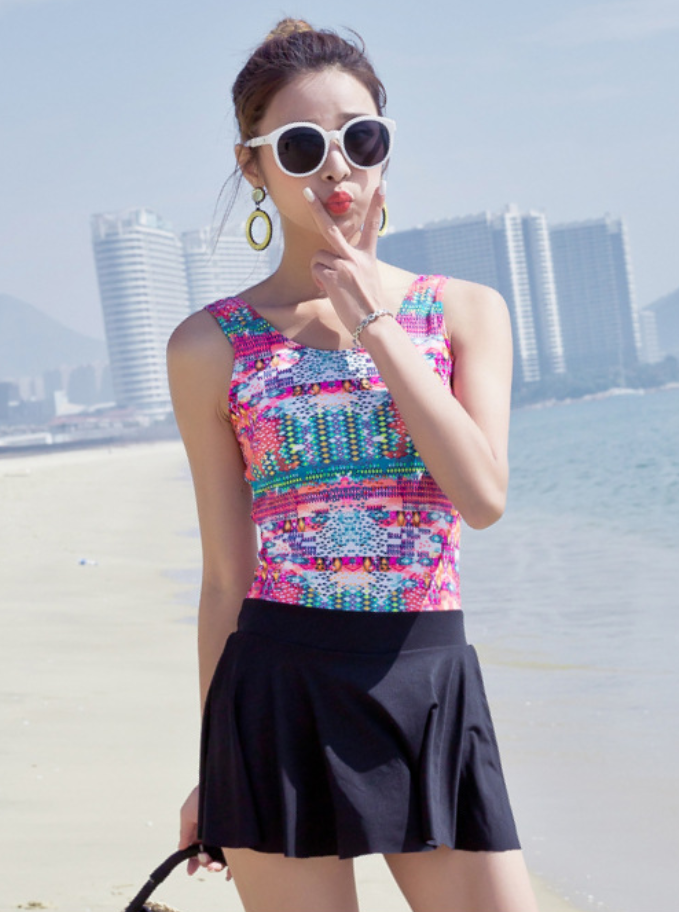 Đồ Bơi Nữ Một Mảnh Sắc Màu Kiểu Váy Xòe Dễ Thương ATI31 MayHomes One-Piece Colorful Swimwear