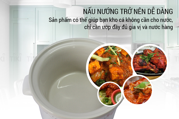 Nồi Tiềm Nấu Cháo Chậm Kho Cá Hầm Chưng Yến Đa Năng Full Cook (2,5 lít) - Màu Ngẫu Nhiên - Hàng Chính Hãng