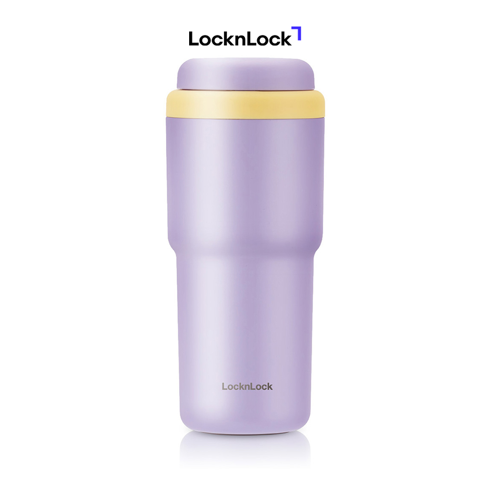 Bình giữ nhiệt LocknLock Daily Macaron LHC3292 – Nắp mở một chạm – Dung tích 480ML – Màu tím