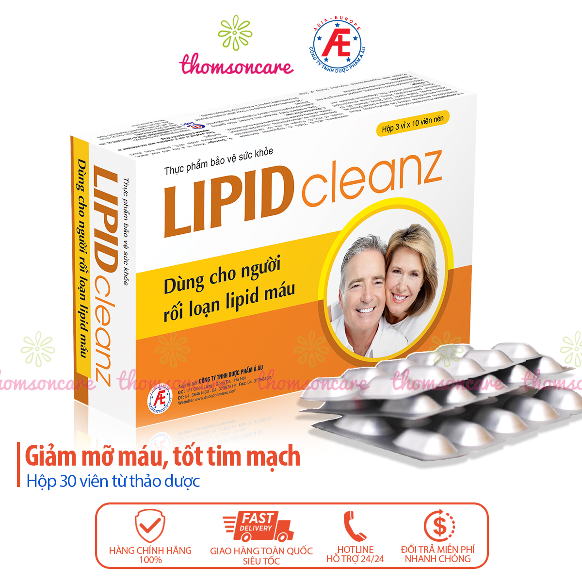 Lipid Cleanz - Hỗ trợ giảm mỡ máu, cholesterol, điều chỉnh cân nặng từ lá sen, dầu tỏi, tốt cho tim mạch 1