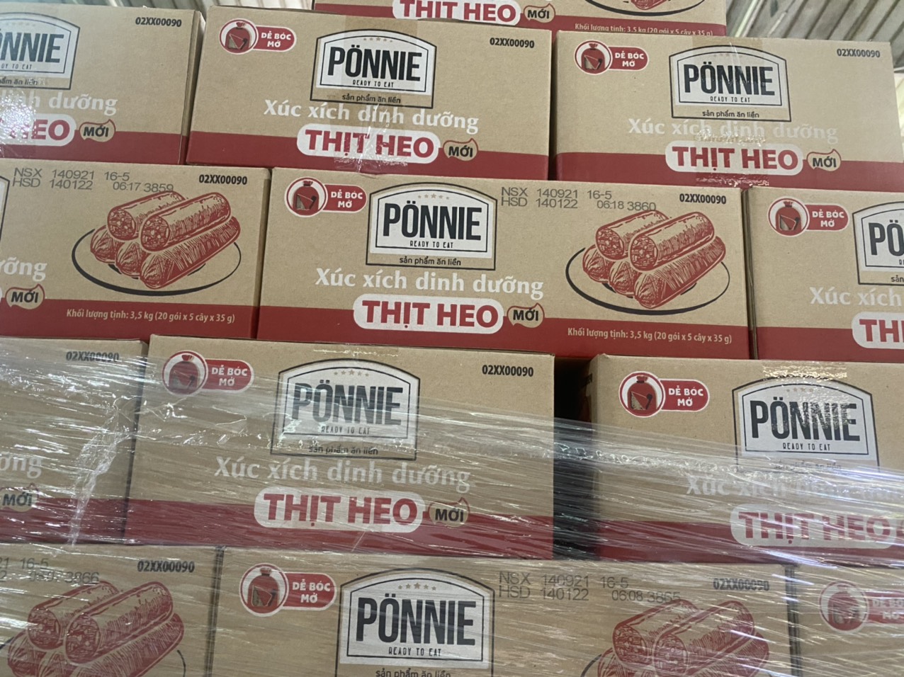 Thùng 20 Gói Xúc xích dinh dưỡng thịt heo Ponnie (175gram gói) 5