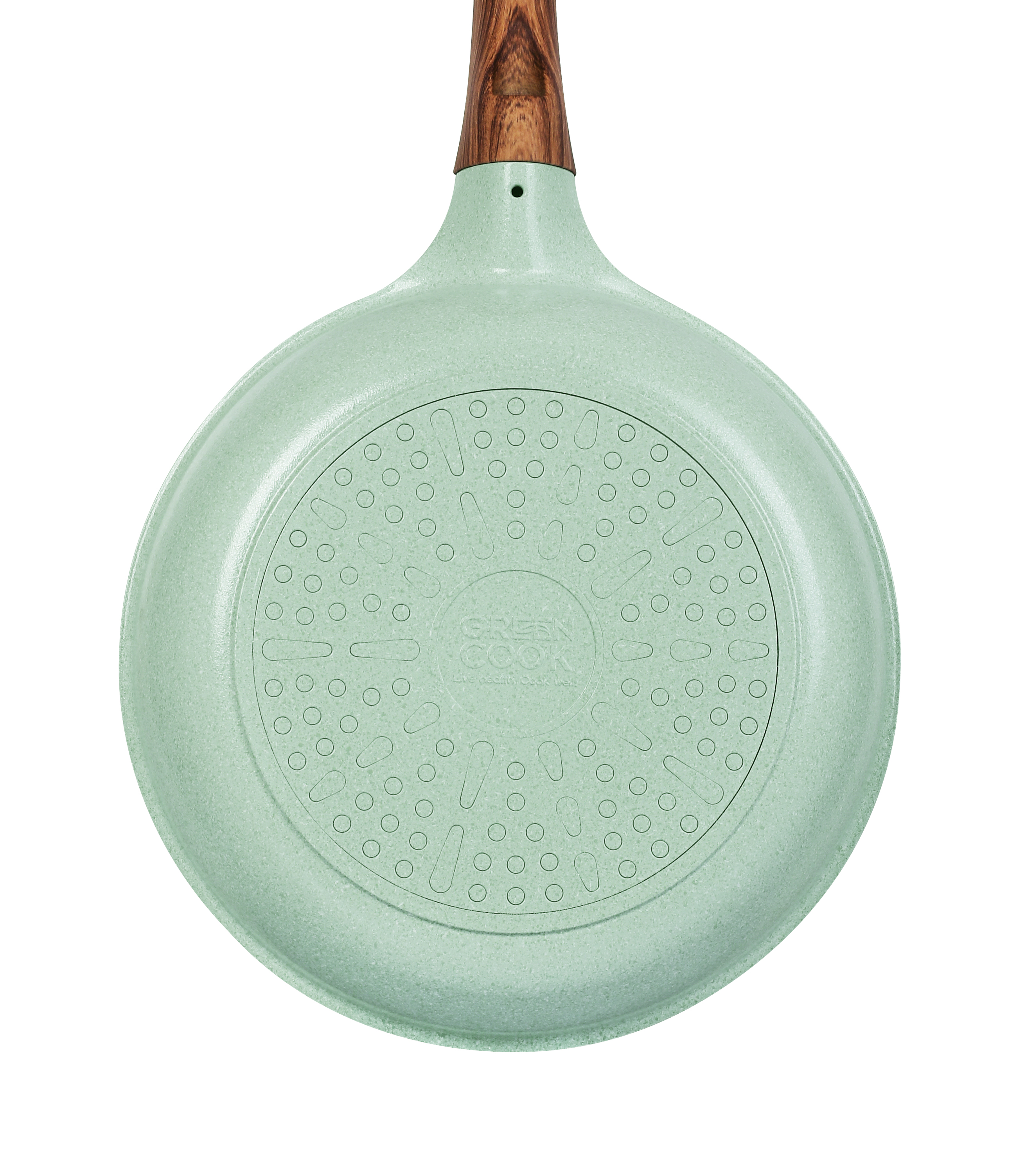 Chảo đúc đáy từ chống dính men đá ceramic xanh ngọc 28 cm Green Cook GCP06-28IH công nghệ Hàn Quốc - Hàng chính hãng