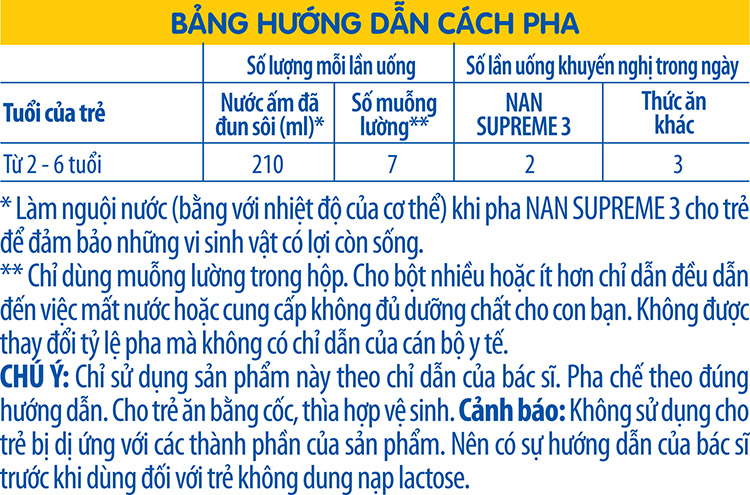 Sản phẩm dinh dưỡng công thức Nestlé NAN SUPREME 3 lon 800g (CÔNG THỨC BỔ SUNG 2HM-O)