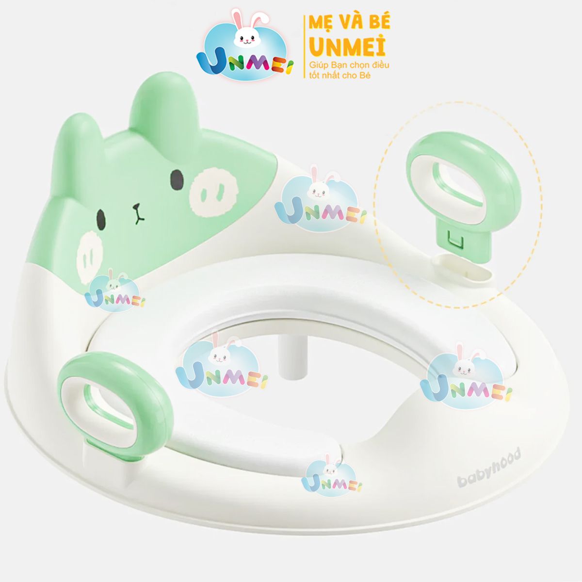 Bệ lót, Bệ Ngồi thu nhỏ bồn cầu có tay vịn cho bé đi vệ sinh dễ dàng - Nhựa PVC Cao Cấp Hàng Đẹp, Chắn Chắn Dành Cho Bé Trên 1 Tuổi