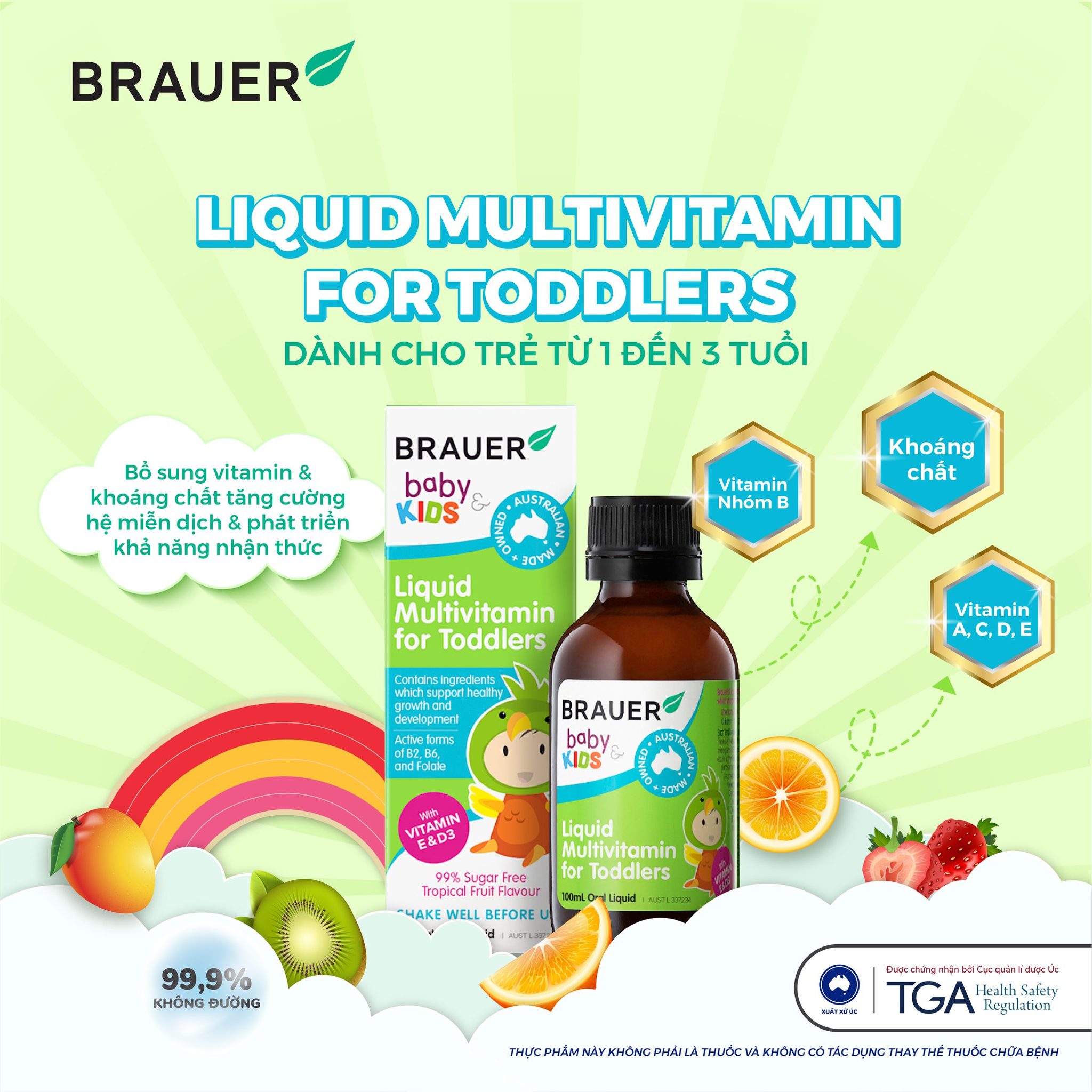 Vitamin tổng hợp cho trẻ Brauer Multivitamin Úc