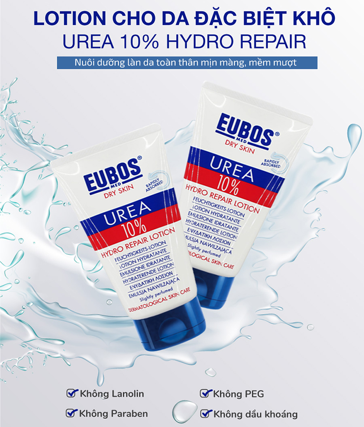 Dung Dịch Dưỡng Và Tái Tạo Da Dành Cho Da Khô Eubos Dry Skin Urea 10% Hydro Repair Lotion (150ml)