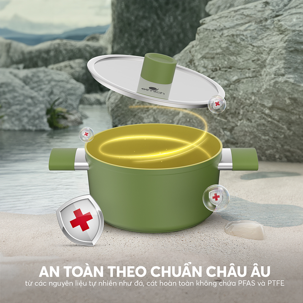 Nồi phủ sứ an toàn Elmich Olive EL-5523OV