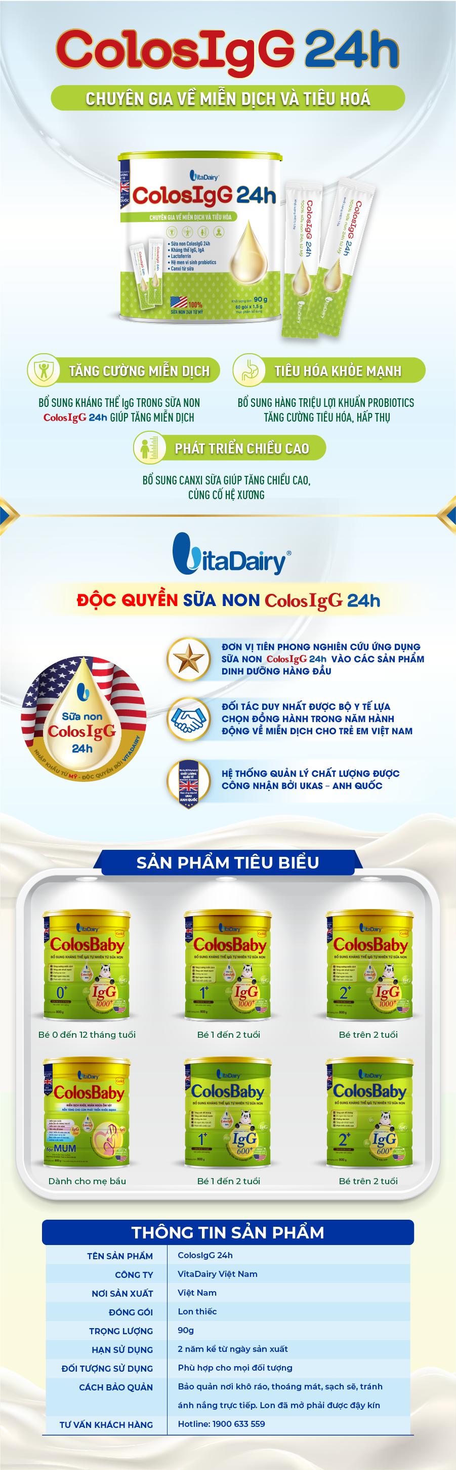 Sữa Non ColosIgG 24h Hộp 90g