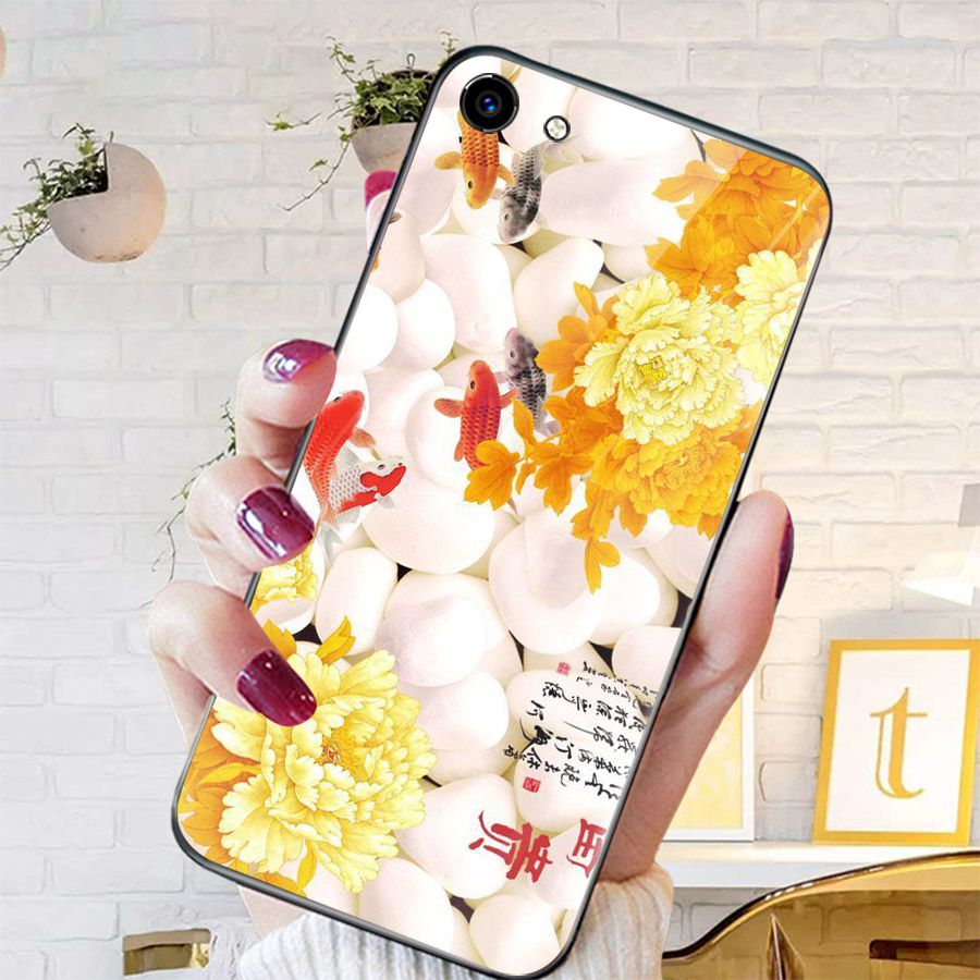 Ốp kính cường lực cho điện thoại Oppo A39/NEO9S - mẫu đơn MS MAUDON010