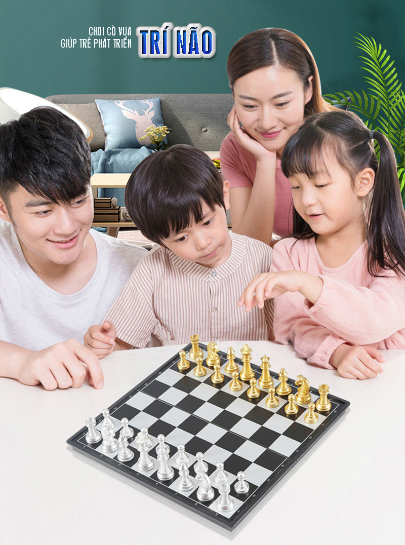 bộ cờ vua nam châm chính hãng, kích thích phát triển trí não, thể thao trí tuệ, kích thước lớn, vừa, nhỏ - dan house 5