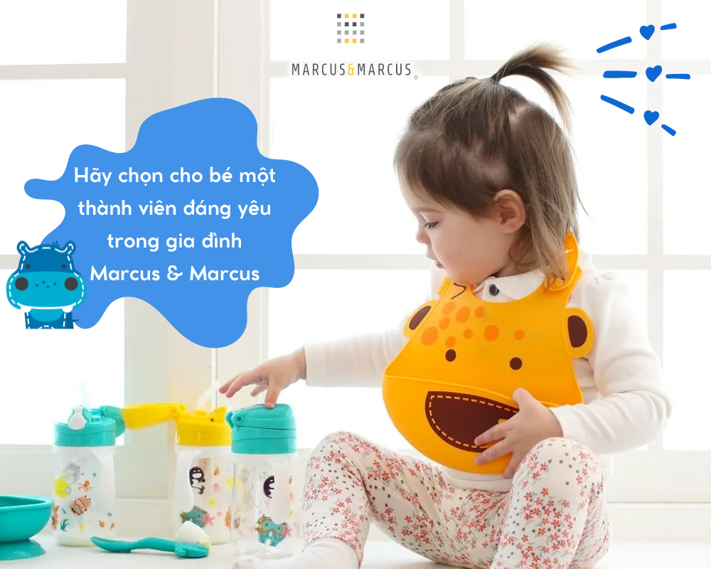 Bình uống nước có ống hút cho bé Tritan Marcus & Marcus, từ 12 tháng - Lucas