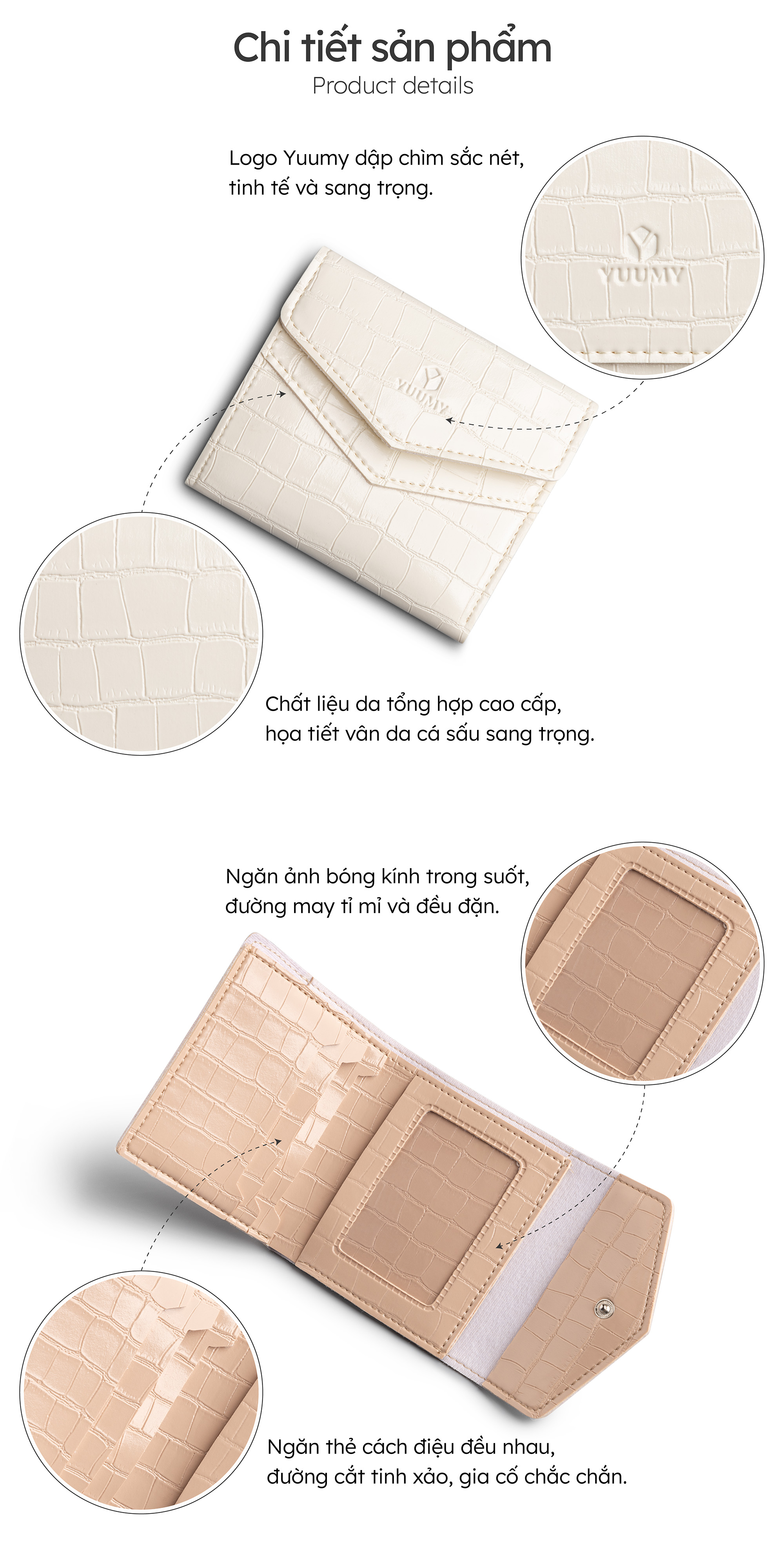 Ví Yuumy ( Thời trang nữ dáng cầm tay nhỏ gọn - Ví da Verein YV88 )
