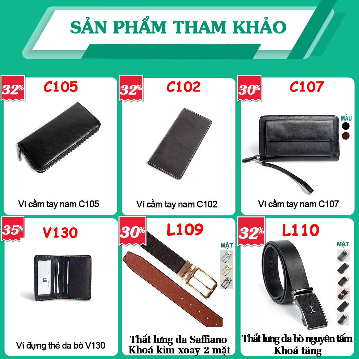 Ví dài cầm tay da bò Mill cao cấp Bụi Leather C104 - Bảo hành 12 tháng