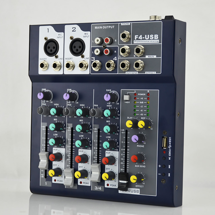 Mixer F4 USB Bluetooth Hát Karaoke, Thu Âm, Livestream 5 Mixer F4 USB Bluetooth Hát Karaoke, Thu Âm, Livestream