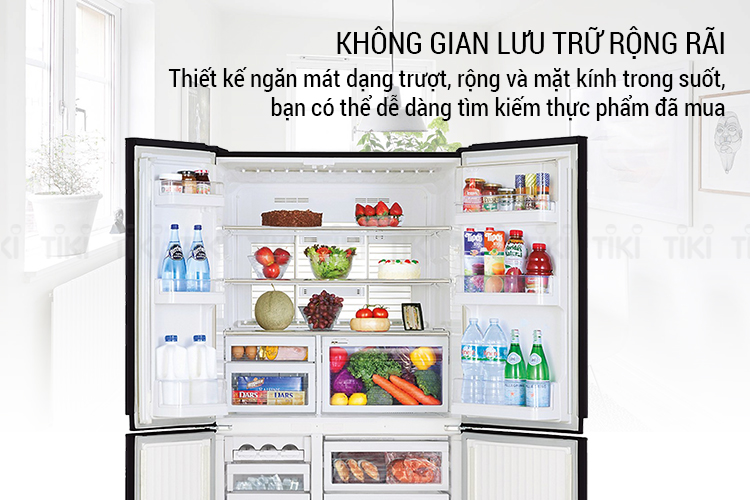 Tủ Lạnh Inverter Mitsubishi Electric MR-L72EN-GBK (580L) - Hàng chính hãng