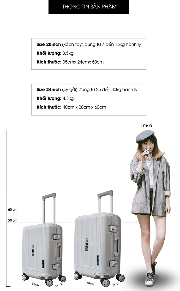 Vali Chống Trộm Trip A09 Size 60cm (24inch)