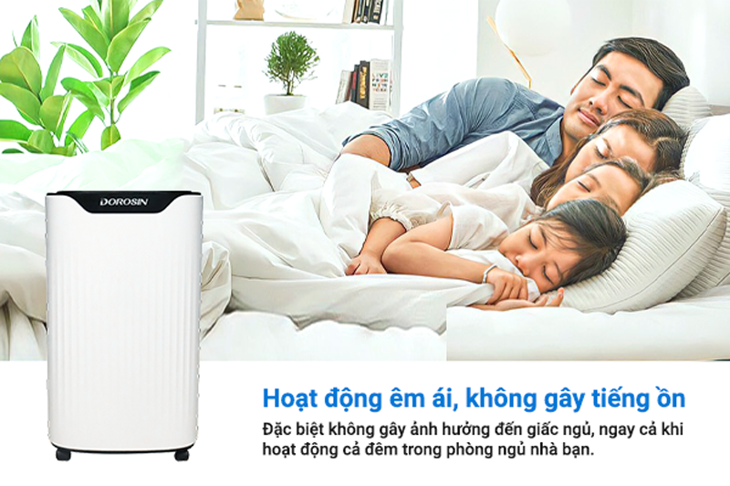Máy hút ẩm gia dụng chính hãng Dorosin Airko 614 hàng chính hãng (15-35m2)/Công suất hút ẩm 14 lít /ngày - Cảm biến điện tử thông minh - Độ ồn thấp