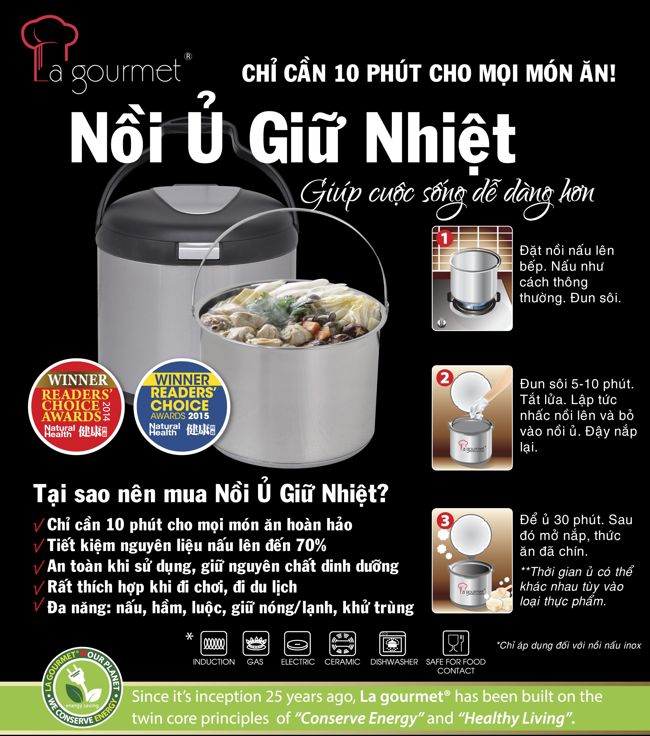 Nồi Ủ La Gourmet (5L)
