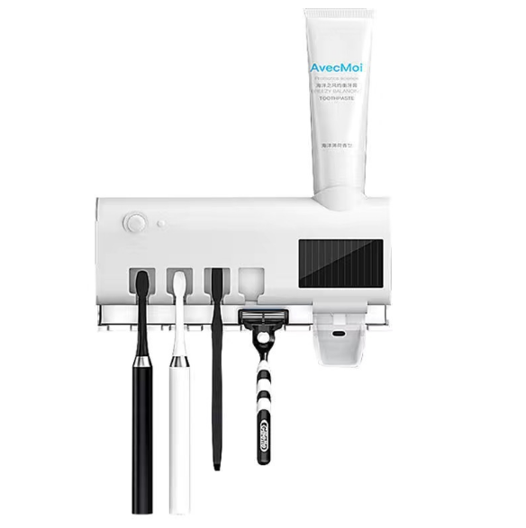 Dụng cụ nhả kem đánh răng tự động kiêm giá treo bàn chải đánh răng khử khuẩn bằng tia UV - Hàng chính hãng