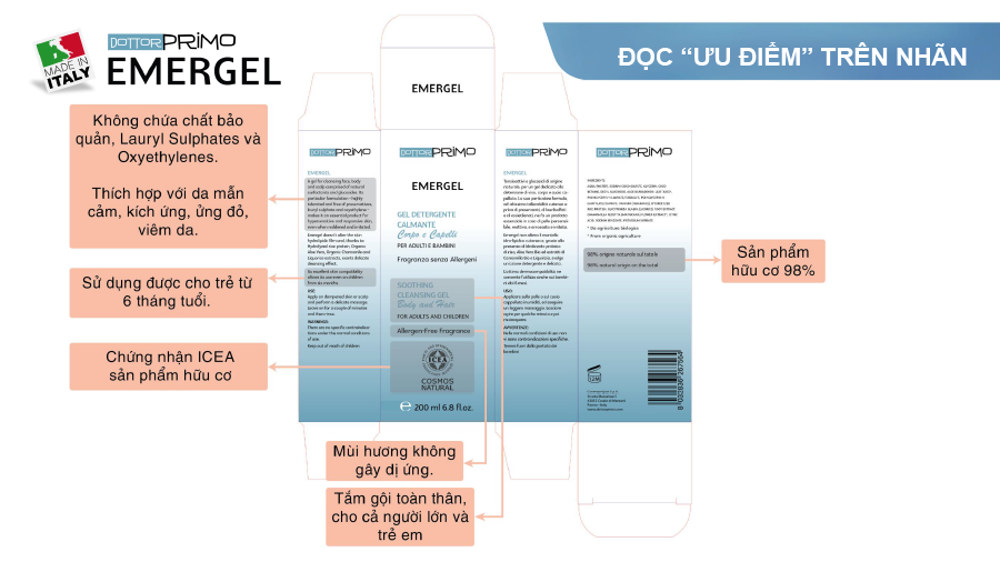 Đọc ưu điểm của sữa tắm hữu cơ trên nhãn
