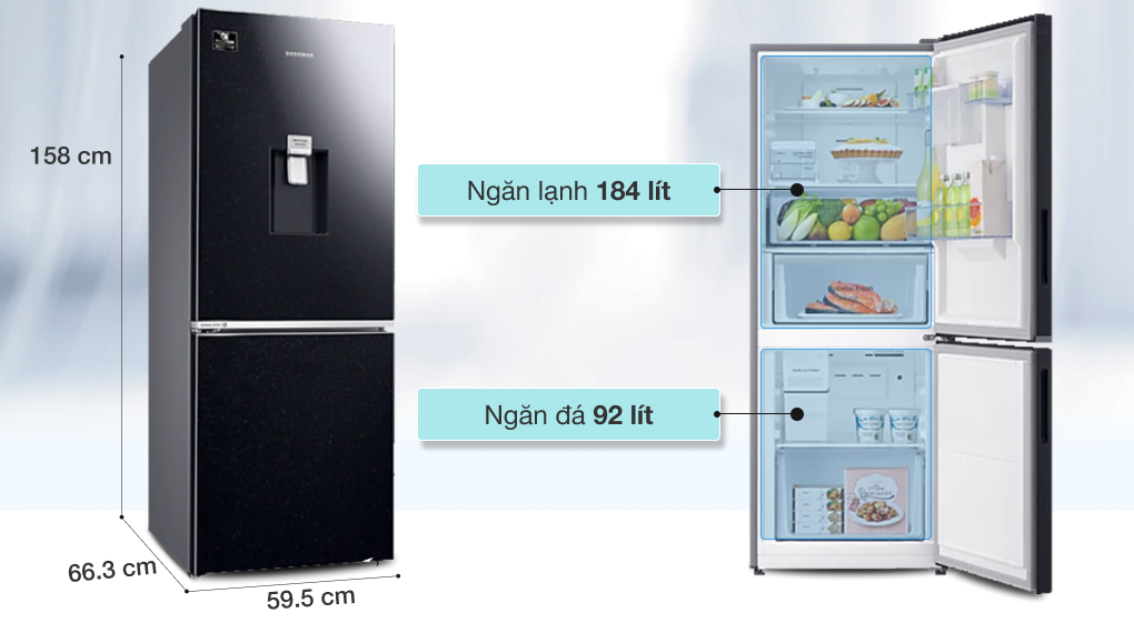Tủ lạnh 2 cánh ngăn đá dưới tiện lợi