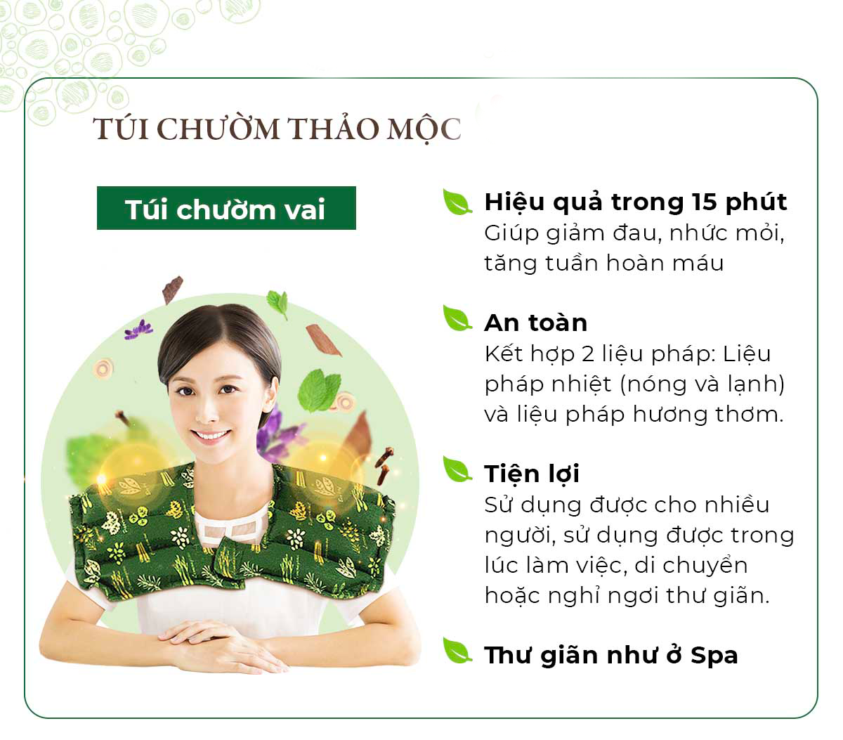 túi chườm vai thảo dược - atz organic - nóng lạnh đa năng 2