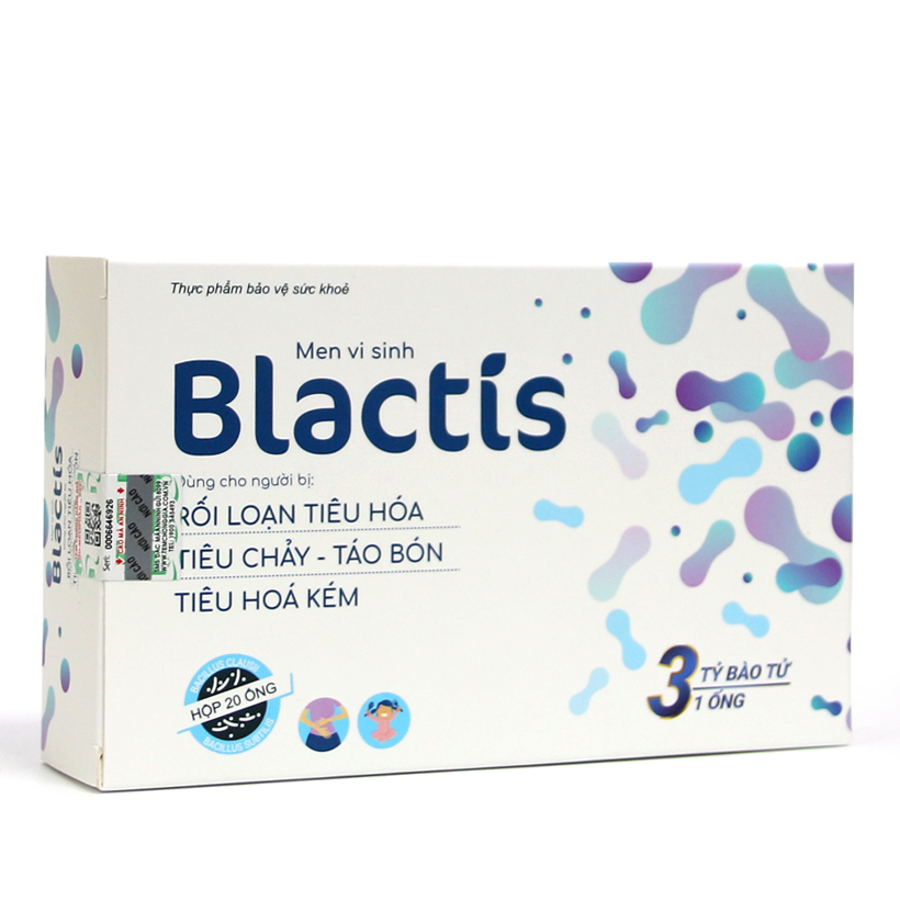 Thực phẩm bảo vệ sức khỏe hỗ trợ giảm rối loạn tiêu hóa - Men vi sinh Blactis, Hộp 20 ống 1