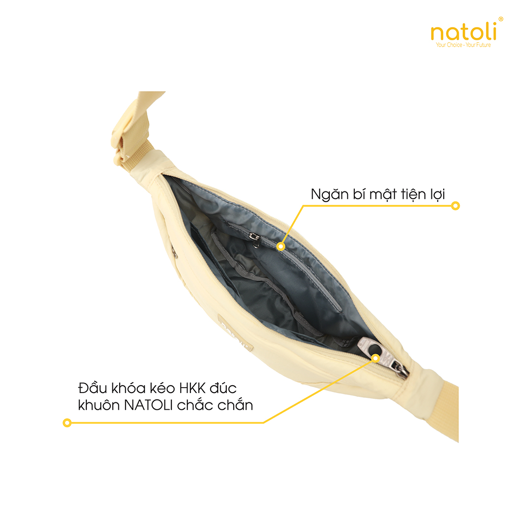 Túi phao đeo chéo nam nữ hình bán nguyệt NATOLI túi bánh bao chần bông vải canvas chống nước tốt-Soft Touch Crossbag T26