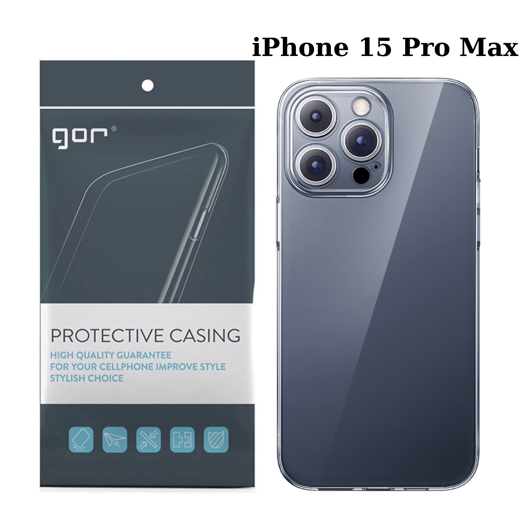 Ốp Lưng GOR Trong Suốt Dành Cho iPhone 15 Pro Max / iPhone 15 Pro / iPhone 15 Plus / iPhone 15 - HÀNG CHÍNH HÃNG