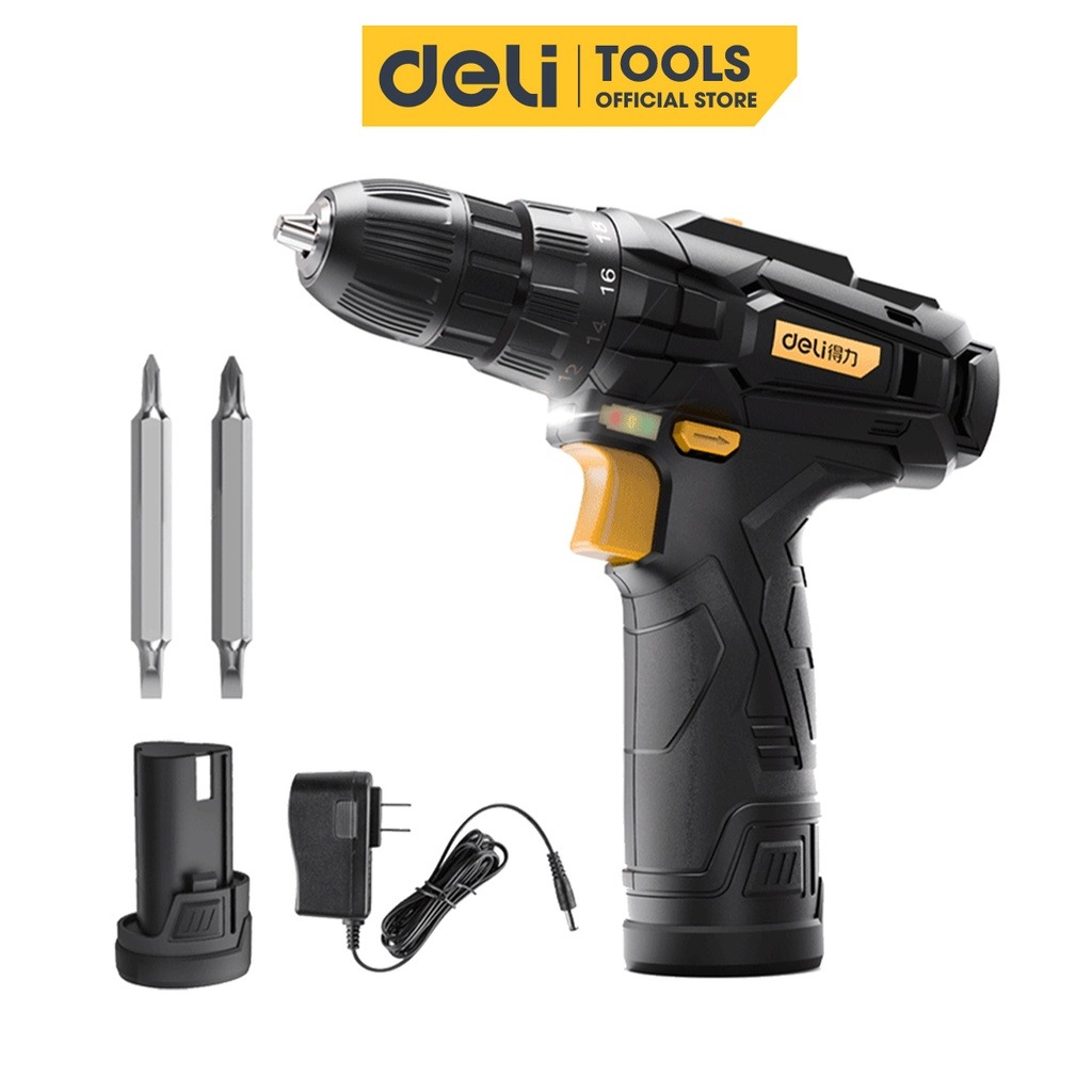 Máy Khoan Bắt Vít Deli Chính Hãng Pin 12V - Nhỏ Gọn, Tiện Dụng - Dùng Cho Sửa Chữa Vật Dụng - DL600012