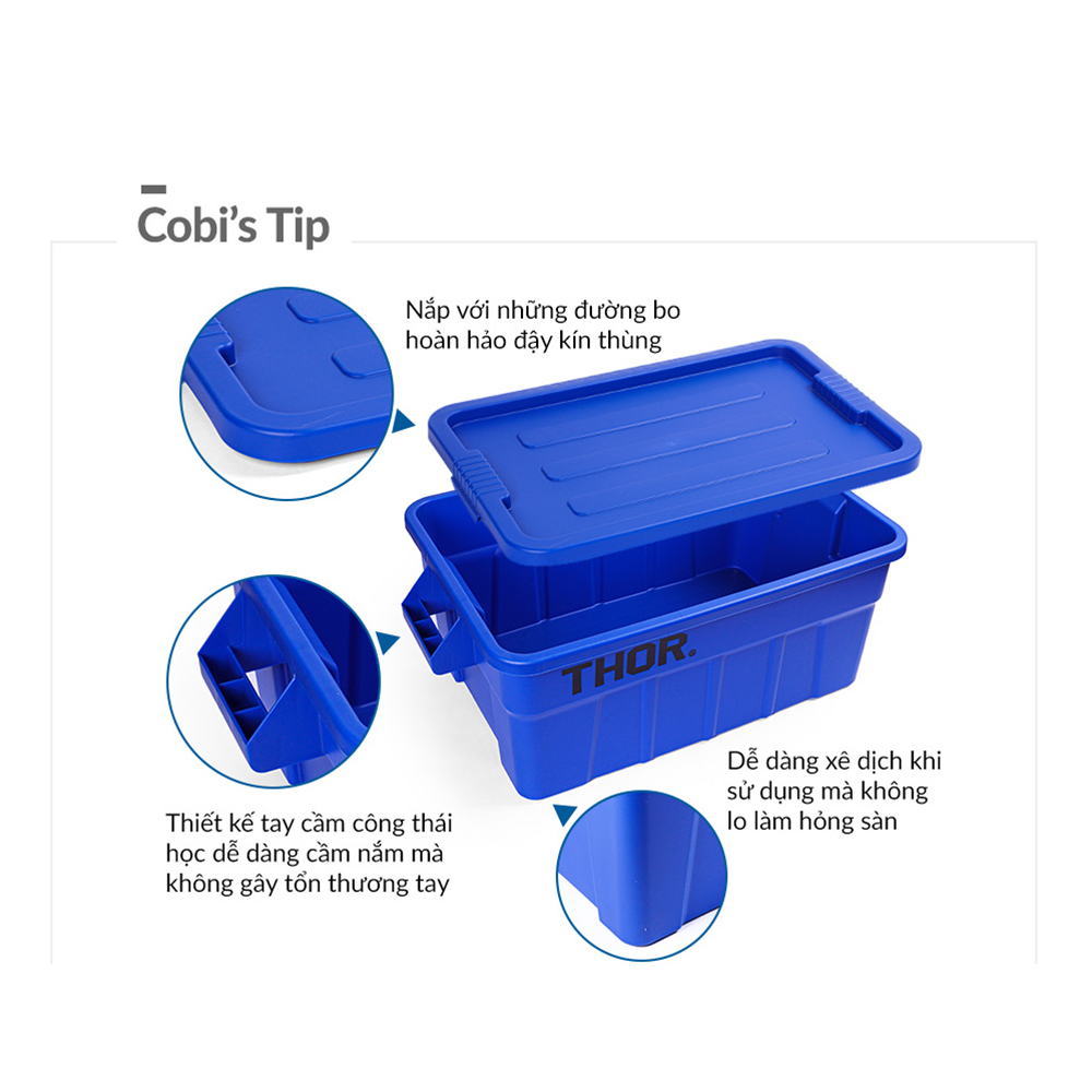 Thùng nhựa  đa năng chịu lực THOR 75L thương hiệu TRUST 3012  (Kèm nắp)  phân phối bởi Cobi Home.