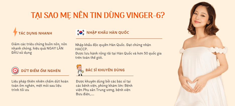 Combo 5 hộp Miếng ngậm giảm ốm nghén Vinger-6 - Liệu trình tối ưu