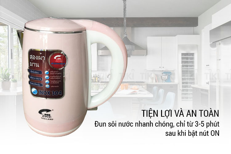 ẤM SIÊU TỐC JIPLAI 2 LỚP 2,5 LÍT