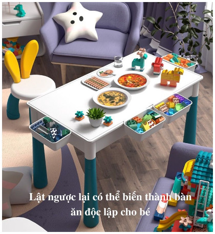 Trọn bộ đồ chơi lắp ghép sáng tạo cho bé trai và bé gái có kèm bàn và ghế ngồi, chất liệu nhựa ABS cứng cáp dày dặn - Đồ chơi phát triển trí não cho bé yêu