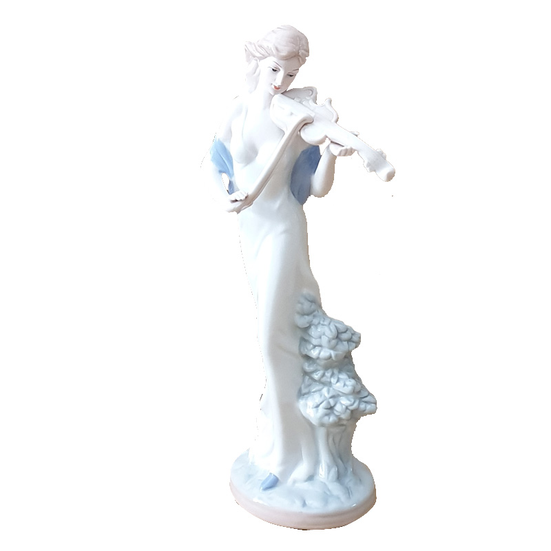 Tượng thiếu nữ châu Âu bằng sứ trang trí sang trọng