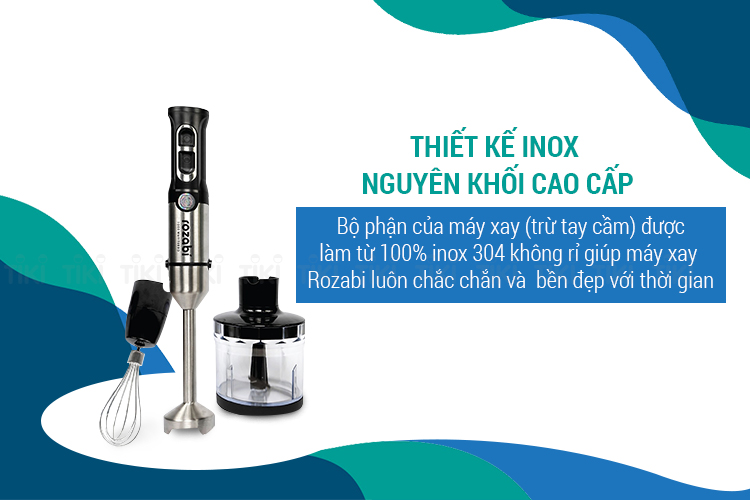 Máy Xay Cầm Tay Đa Năng Lưỡi Kép, Chống Rung Tay Cầm Rozabi 1000W Plus