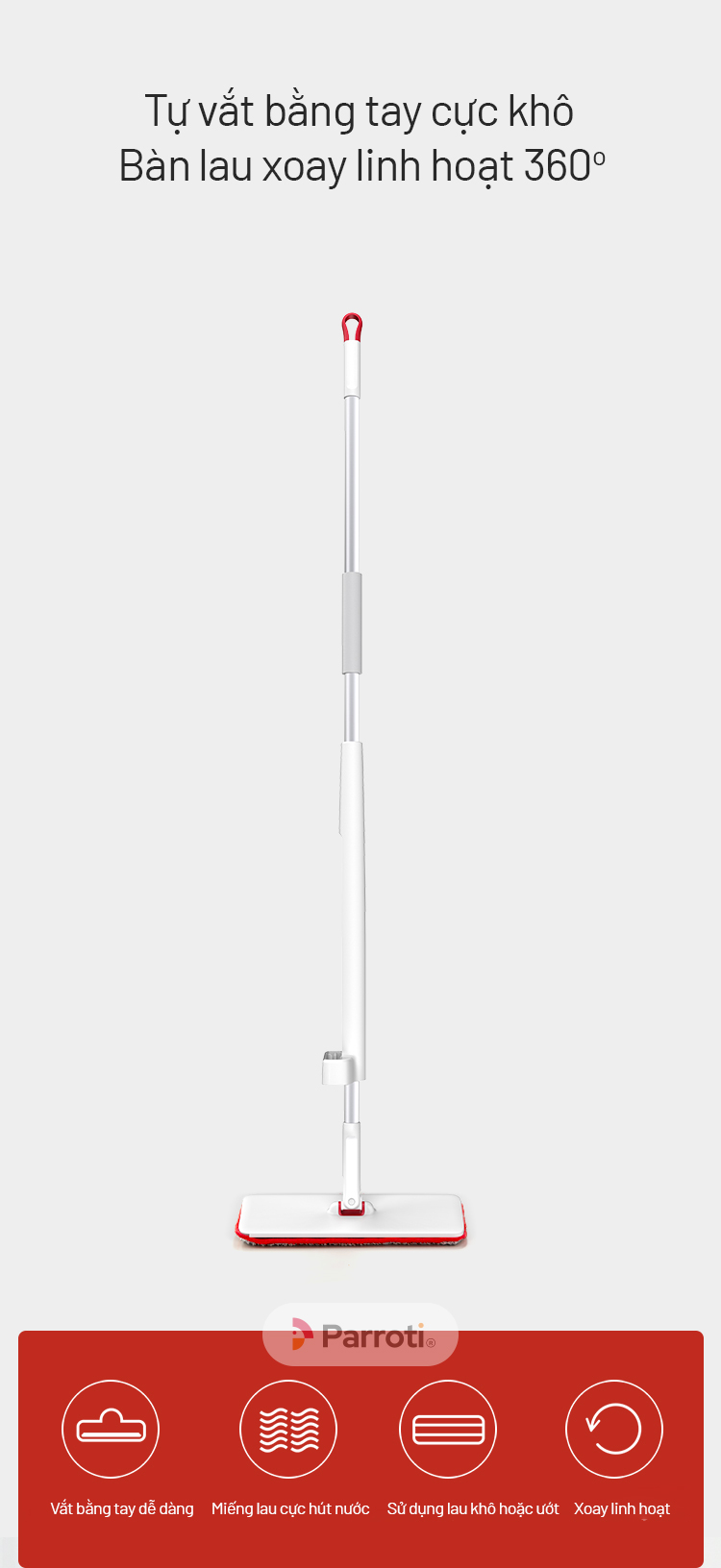 Cây lau nhà thông minh Parroti