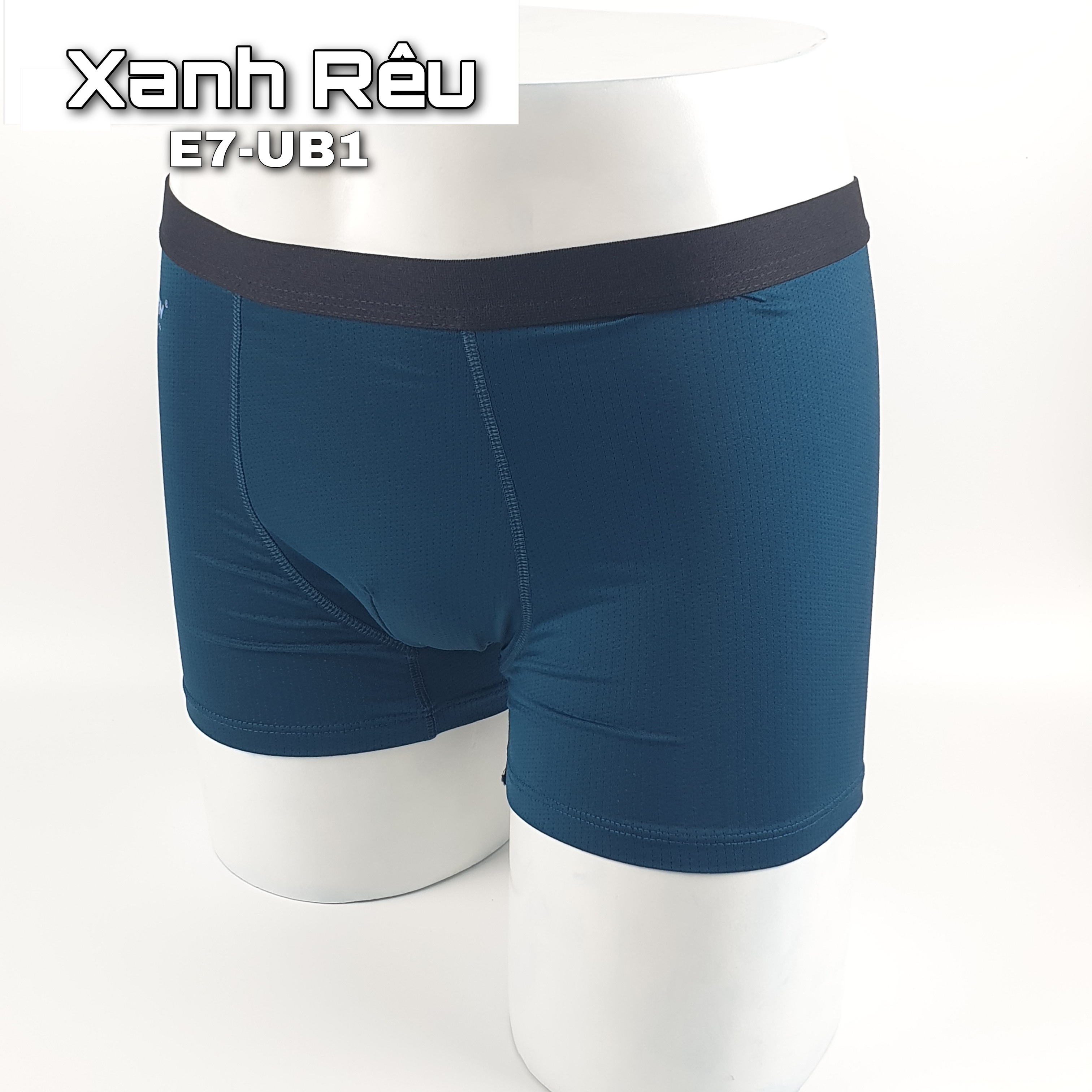 Quần lót nam Boxer co giãn 4 chiều, lưng thun nhỏ, công nghệ thoáng khí - màu Xanh đen