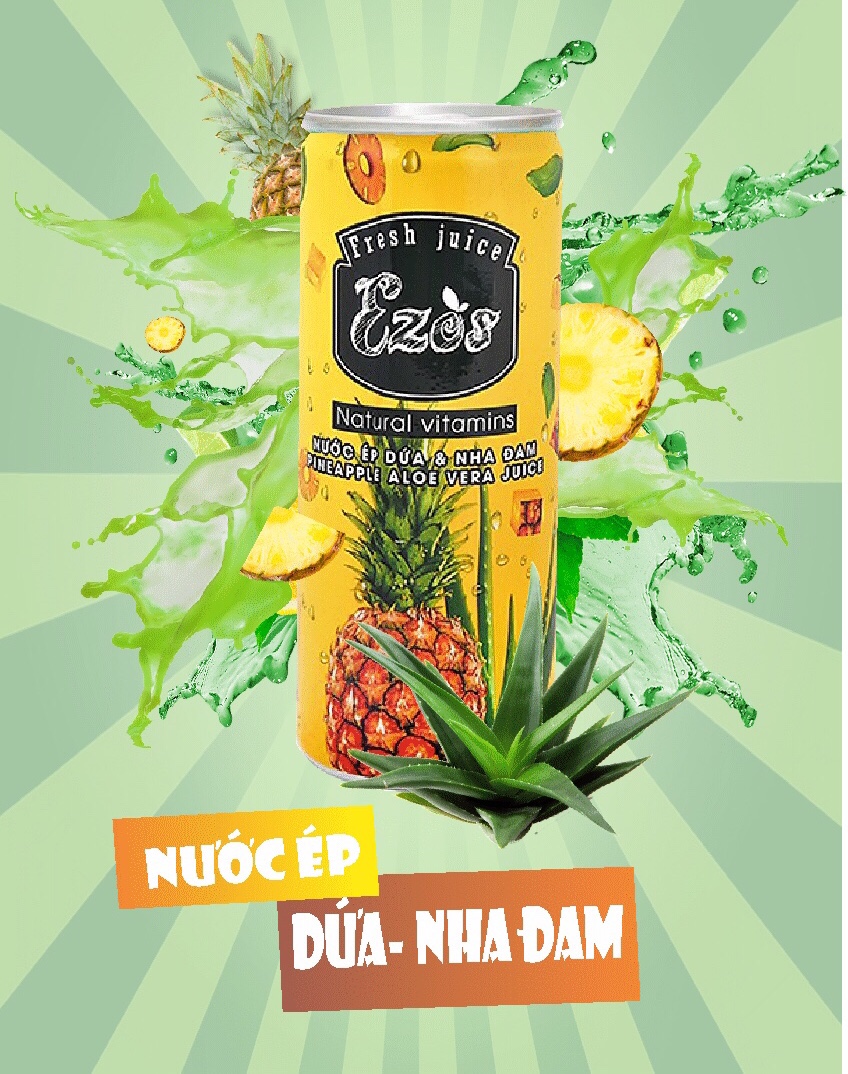 Thùng nước ép Dứa - nha đam ( 30 lon)