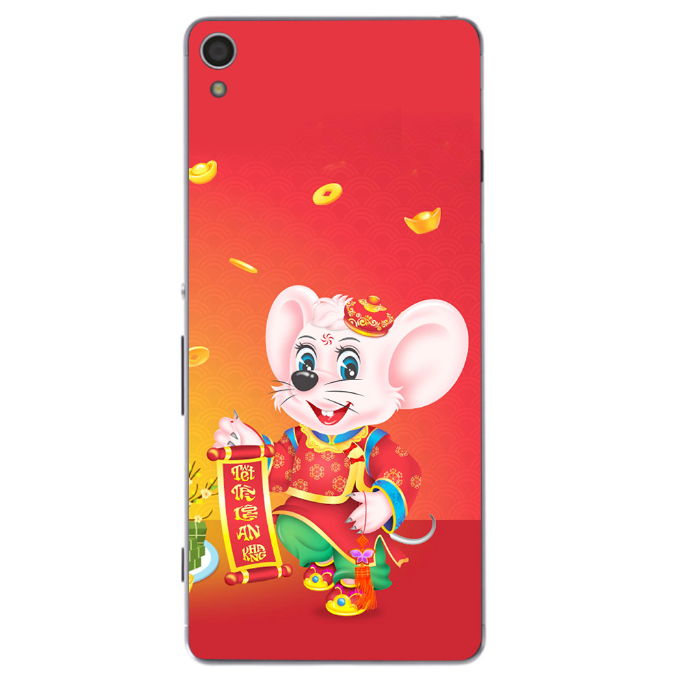 Ốp điện thoại dành cho máy Sony Xperia XA1 Plus - Chú chuột chúc tết cầm câu đối 02 MS CCTCD002