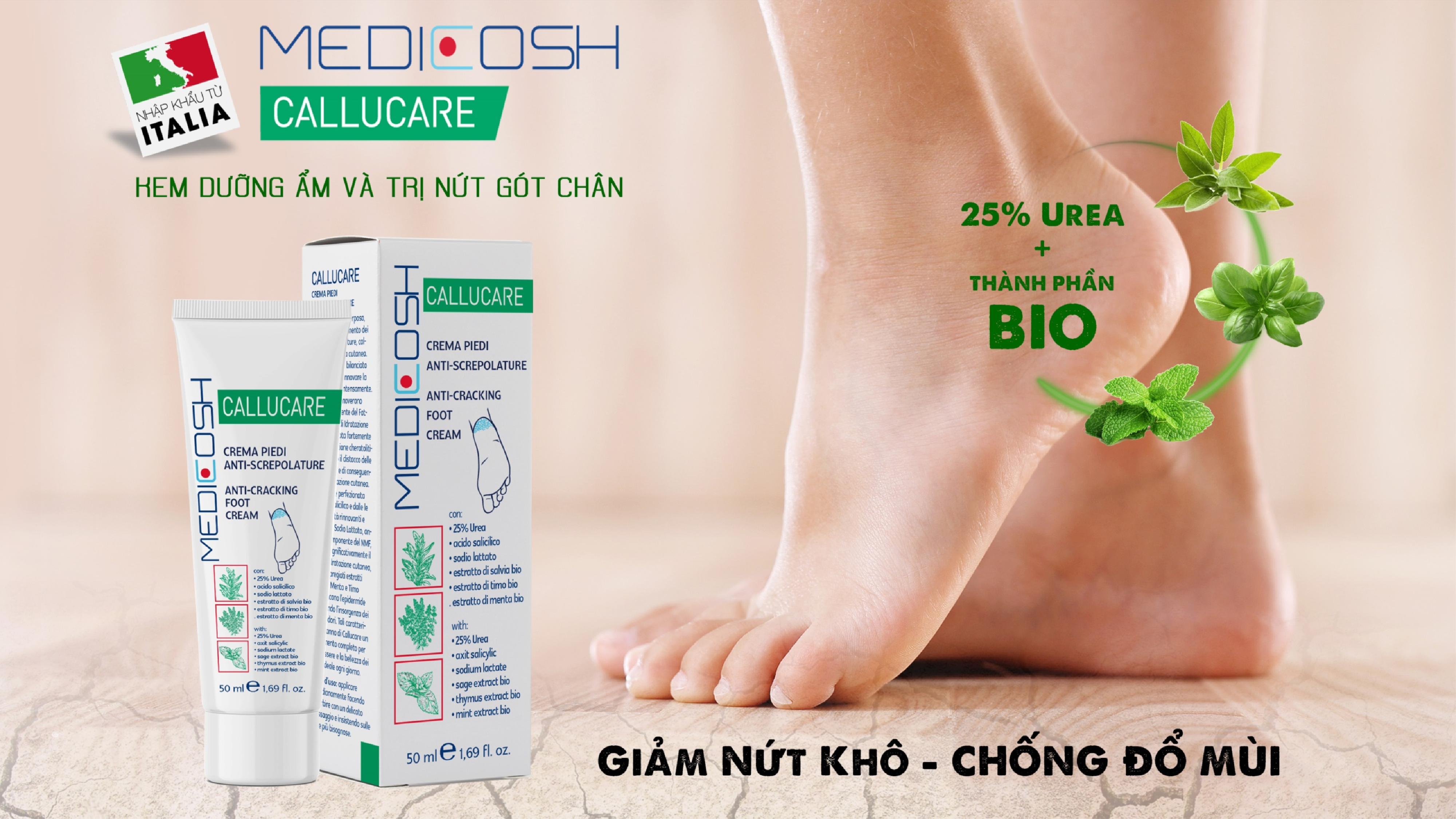 Kem trị nứt gót chân Medicos Callucare