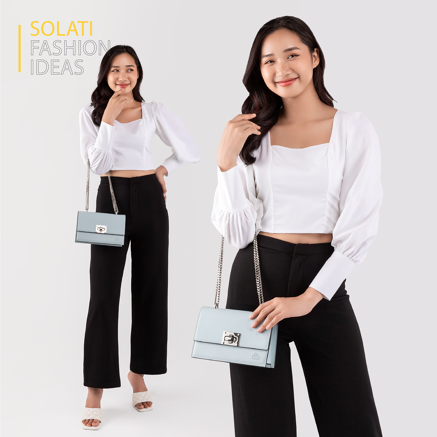 Túi Lata ( Thời trang nữ đi chơi size 21- Túi đeo chéo da HN104 )