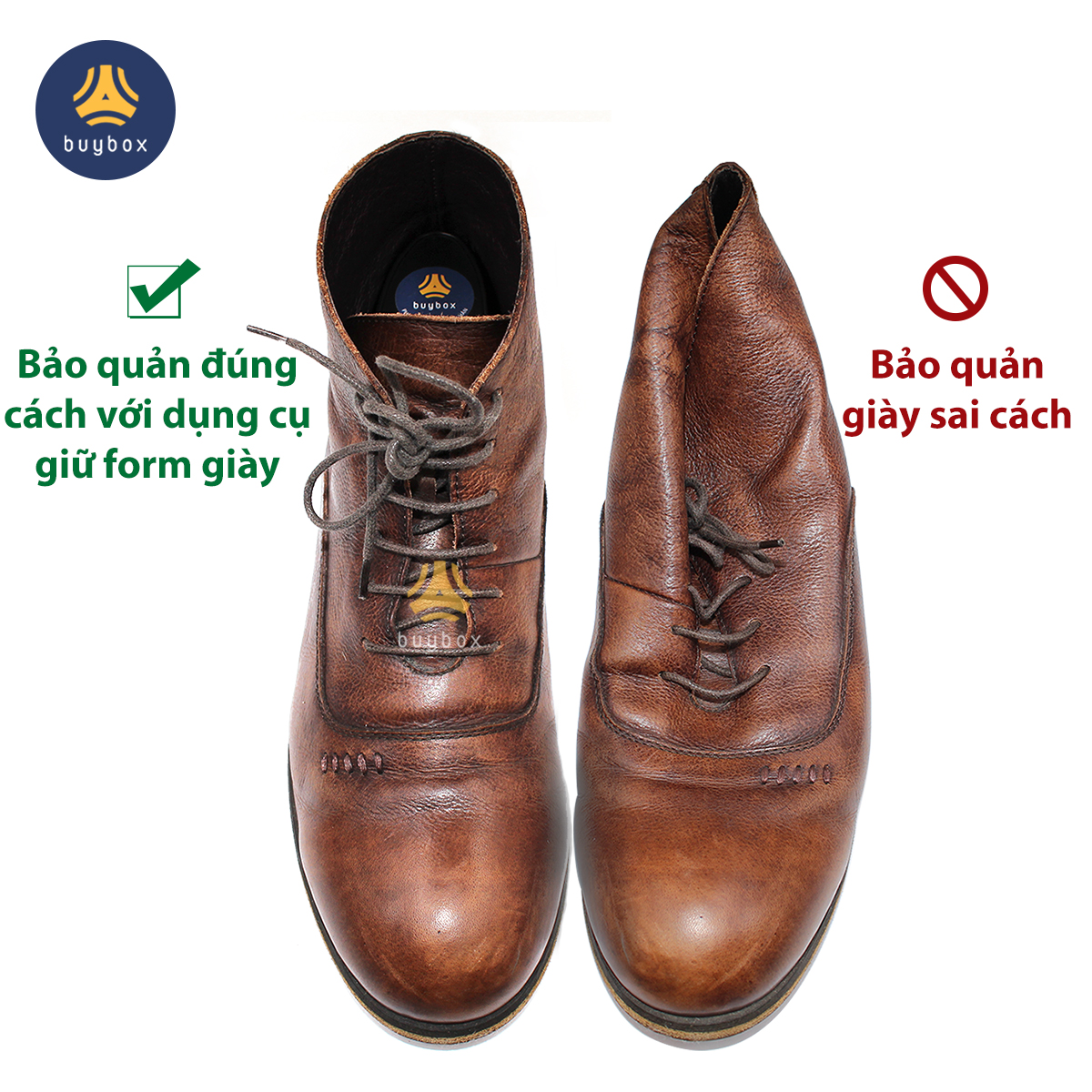 chăm sóc giày đúng cách với dụng cụ bảo quản giày chống xẹp móp mũi giày, chống gãy da giày và giúp giữ dáng giày chuẩn thiết kế - buybox - PKBB45