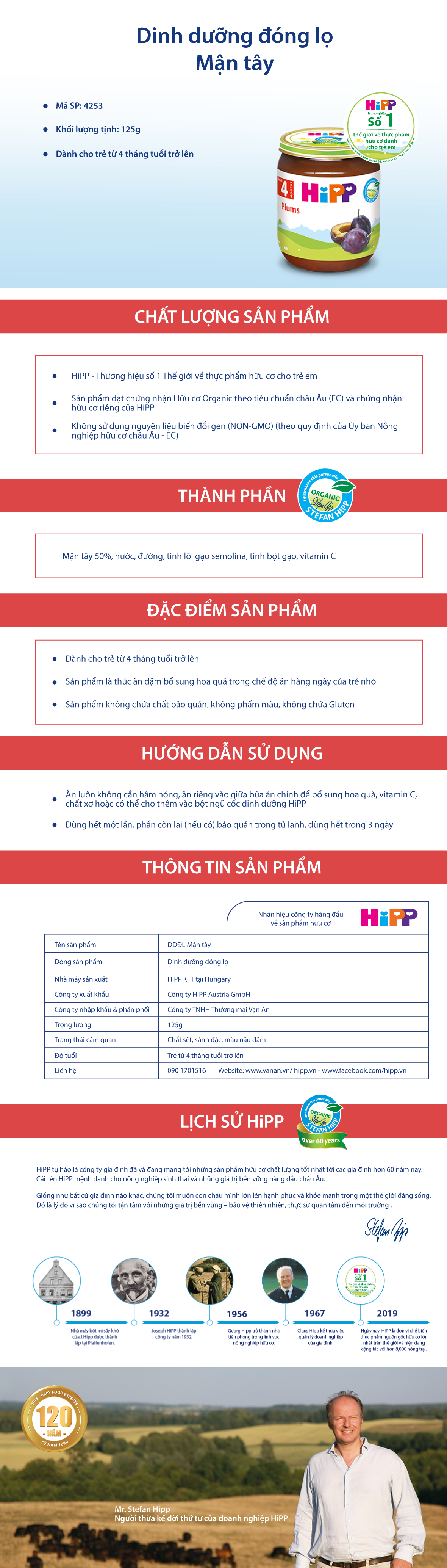 Dinh Dưỡng Đóng Lọ Mận Tây HiPP 125g - 4253