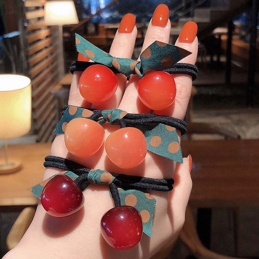 Dây buộc tóc nữ Cherry [Set 3 dây] NASI dễ thương phong cách hàn quốc thun cột tóc nữ co giãn tốt phụ kiện tóc